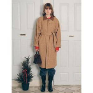 Hidden-Button Coat (Beige) Beige - One Size