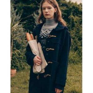 Hooded Long Duffle Coat (Navy Blue) Navy Blue - One Size