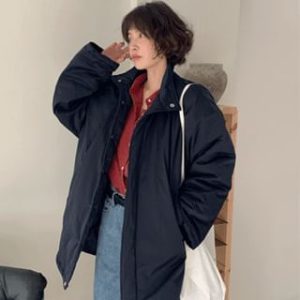 Mockneck Padded Half Coat