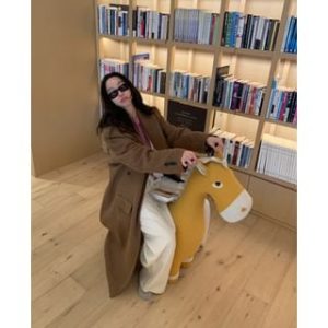 Single-Breasted Wool Coat (Camel) Camel - One Size