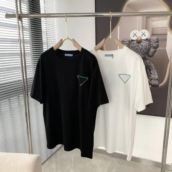 2022 fashion new prd letter women's t-shirt high-end designer triangle pure cotton round collar luxury classic comfortable men's t