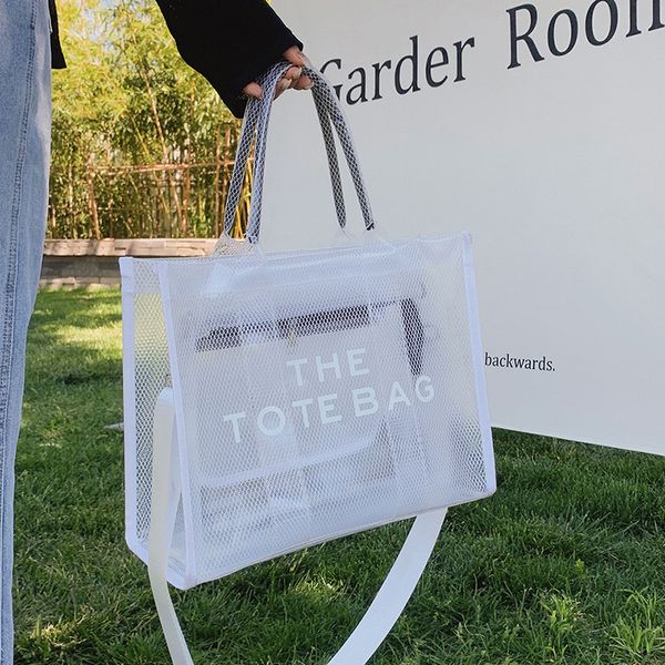 2022 fashion women handbags transparent large tote bag designer clear pvc luxury shoulder crossbody bags summer beach jelly bag