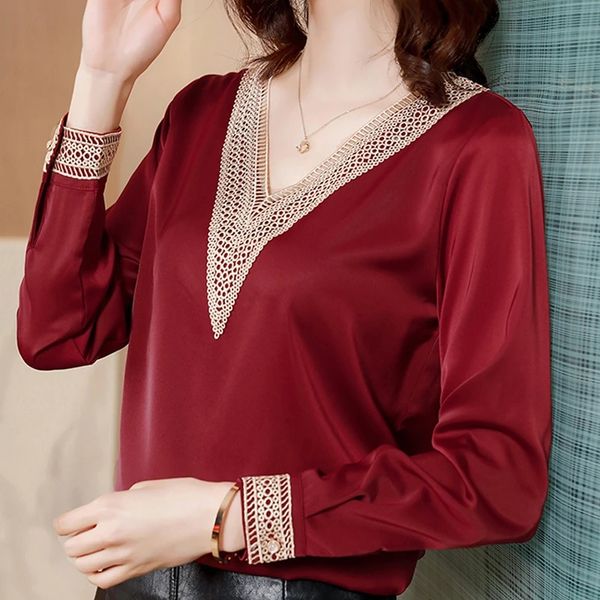 blouses female long sleeve blouse women blusas mujer de moda 2023 elegantes v-neck chiffon blouse shirt women blouses