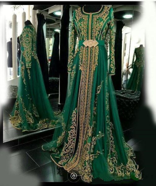 elegant emerald green muslim formal evening dresses a line long sleeves abaya designs dubai turkish prom dress party gowns moroccan kaftan s