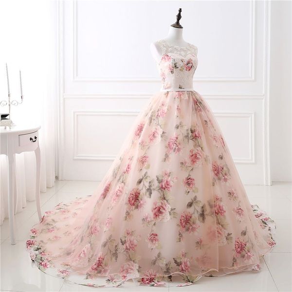 lace applique a-line evening dress vintage long sleeves satin pink flowers formal even prom gown arabic plus size party pageant dress