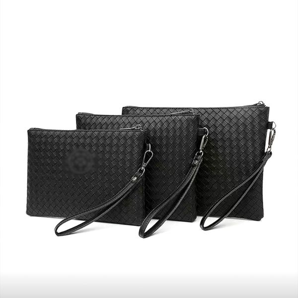 new men handbag soft leather woven clutch bag men wallet large capacity business clutch bag casual envelope bag