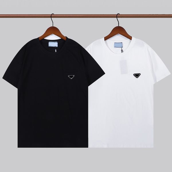 prrda fashion brand men's polos shirt original style casual man black white lapel t-shirt triangle tees summer new luxury designer sho