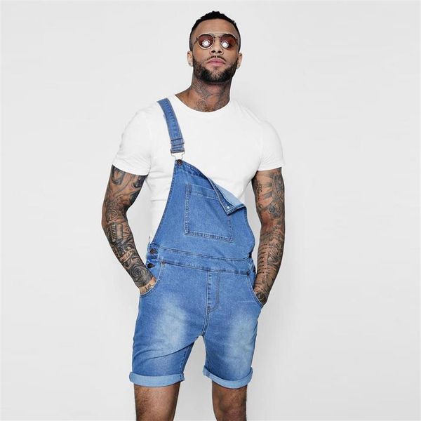 fashionable men's rompers jeans jumpsuit suspender denim pink gray blue summer wide leg overalls jumpsuits pants trousers hig308r