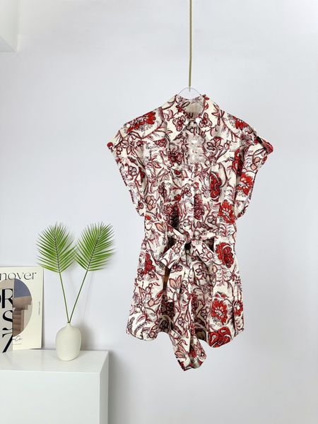 women's jumpsuits & rompers 2023 australian designer designed new light brown flower pattern jumpsuit for spring and summer