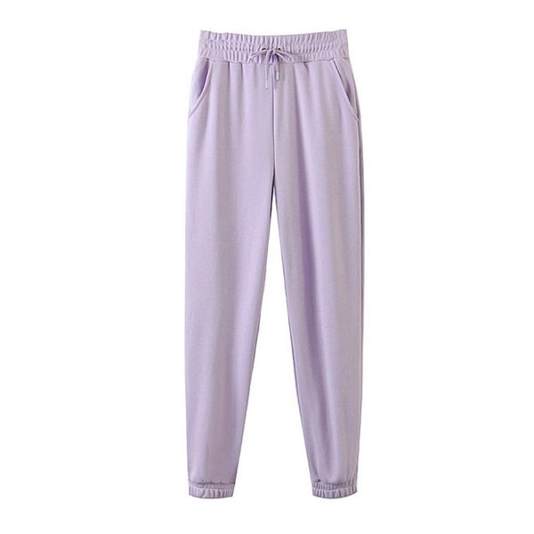 high waist loose pants women casual slim pencil pant ladies purple trousers female chic sweatpants 210525