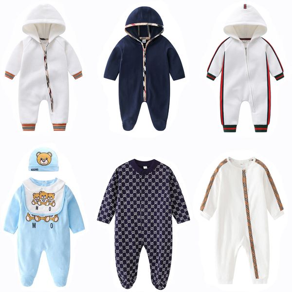 infant baby designer jumpsuits kids clothing girls boy rompers cotton brand letter print newborn romper