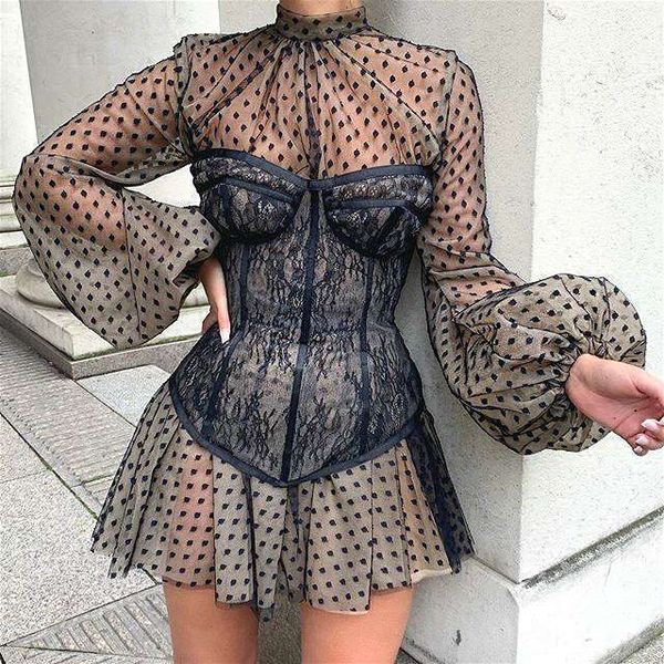 summer dresses for women party bodycon dress white long sleeve dress black lace corset dress mini club outfits evening 210422