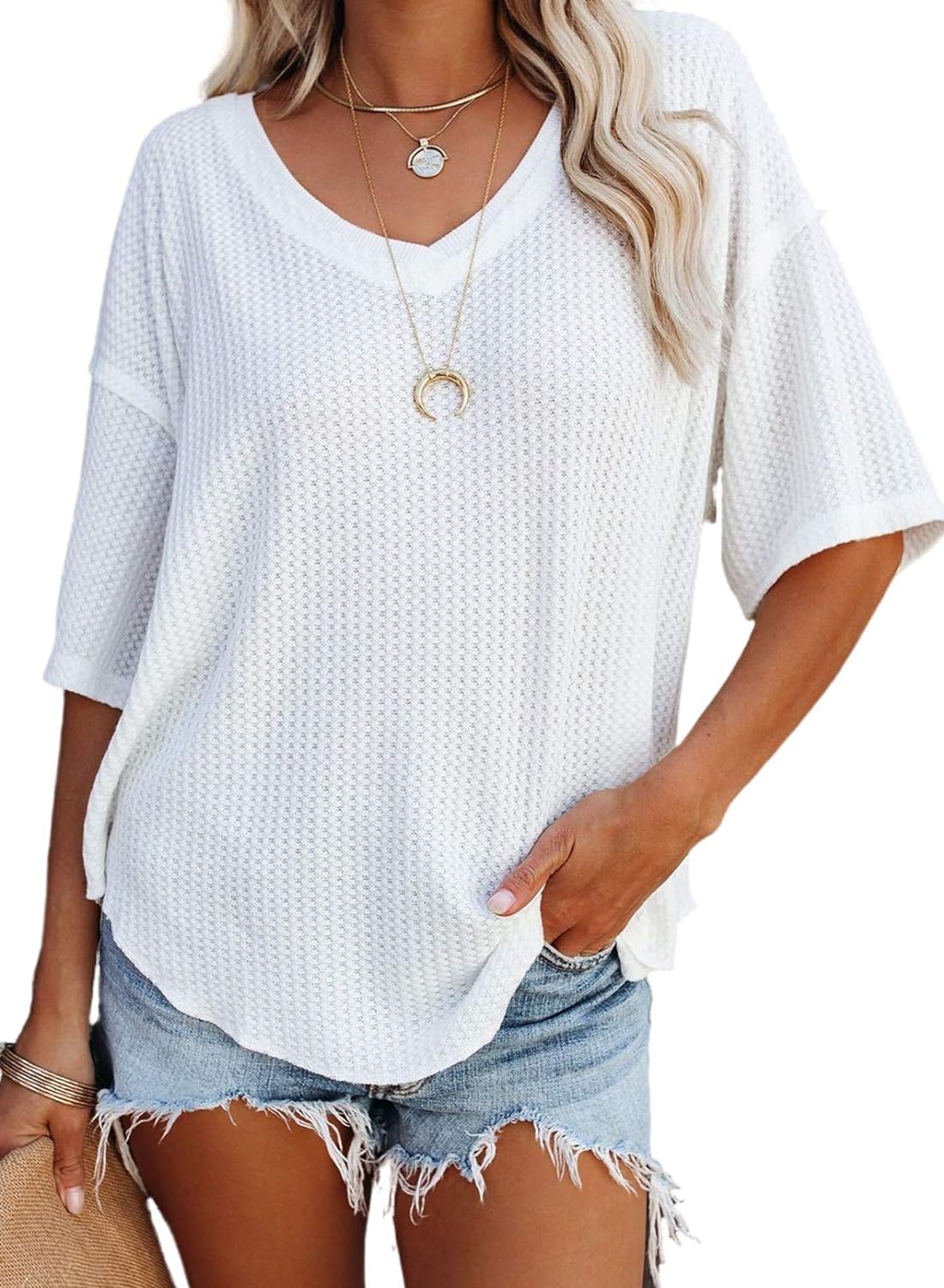 Dokotoo-Womens-Causual-V-Neck-Short-Sleeve-Shirts-Waffle-Knit.jpg